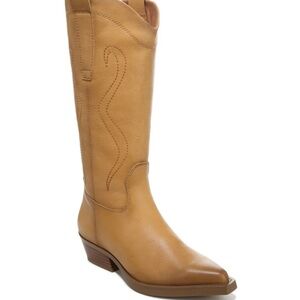 Franco Sarto Tan Heeled Boots Classic Leather
